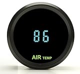 Dakota Digital Round Ambient Air Temperature Gauge Teal Display Black Bezel ODYR-14-1-K