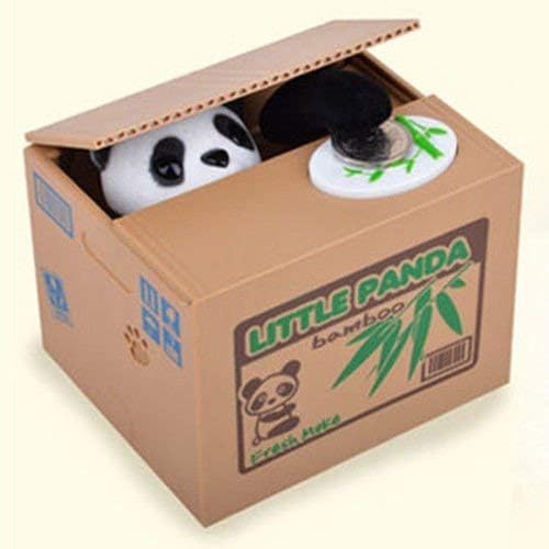 Cute Stealing Black & White Panda Coin Money Box Piggy Storage Saving Bank
