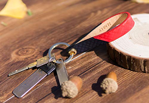 SENLLY Hand-Painted Lanyard Genuine Leather Handmade Man Woman Key Chain Holder With Brass Ring Durable Wristlet Strap for KeyChain, Car keys, Cell Mobile Phone, Charms, Lightweight Items