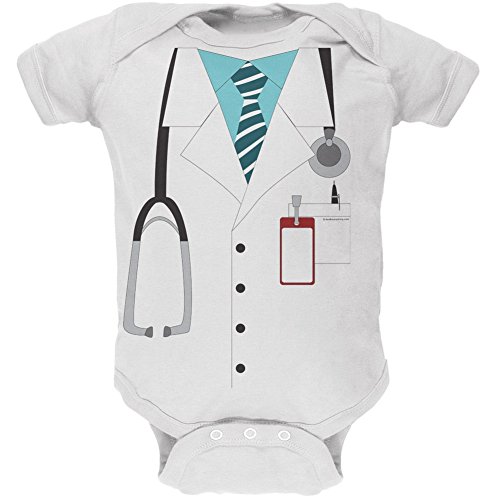 Halloween Doctor Costume White Soft Baby One Piece