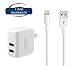 SNX(TM) 3.1 A 15W Dual Port Power Adapter with Certified 6 Feet / 2 Meters 8 Pin USB Charging Cord
