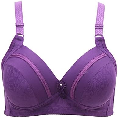 Ylishi Women Sexy Lingerie Breathable Wirefree Bras Thin Cups Plus Size Bra (36C/36D, Purple)