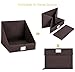 MaidMAX Closet Shelf Open Storage Bin Organizer with Label Holder, Sloped Cut, Foldable, Brown, Set of 3