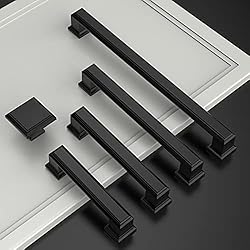 Amerdeco 10 Pack Matte Black Cabinet Pulls 7-1/2
