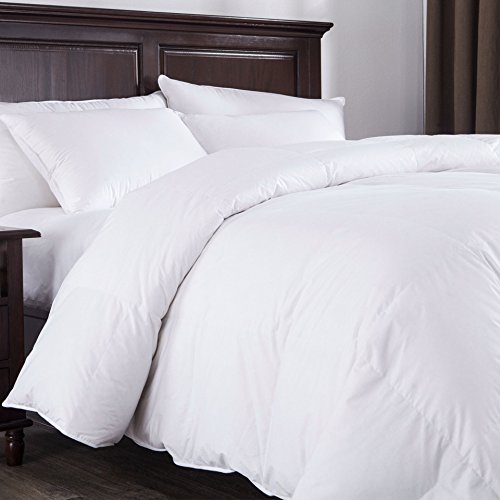 PUREDOWN  White Down Comforter, Year Round Use, 100%Cotton, 600 Fill Power, 233 Thread Count , Twin Size, White