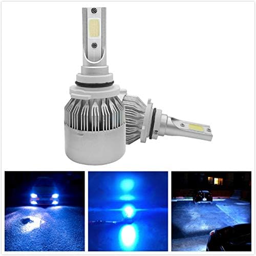 Torofibi 2PCs Ice Blue 9012 LED Fog Light Bulbs Kits-Flip COB Chips 60W 7600LM 6000K (Pack of 2)