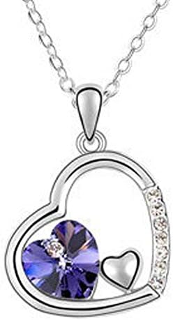 First Love Lady Fashion Heart-Shaped Diamond Top Grade Cryatal Pendant Necklace(C3)