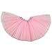 BUENOS NINOS Girl's 3 Layers Sequin Ballet Dance Skirt with Sparkling Stars Dress-up Tutu Pink