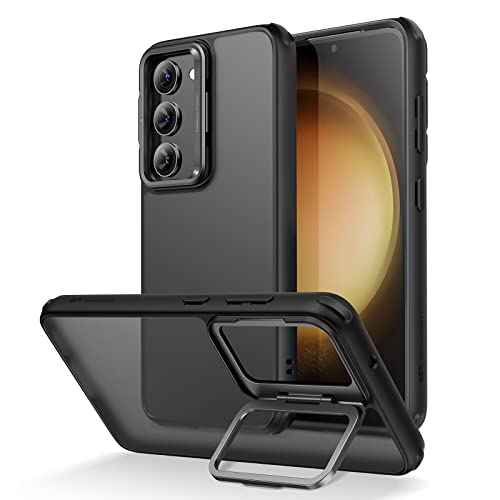 ESR for Samsung Galaxy S23 Classic Kickstand Case, Adjustable Built-in Camera Ring Stand, Military-Grade Drop Protection, Slim Case Cover for Samsung S23, Shockproof Scratch-Resistant, Frosted Black