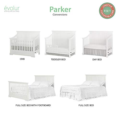 Evolur Parker in Convertible Crib, Winter White, Safe to use