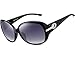 ATTCL Women Polarized UV400 Sunglasses Fashion Plaid Oversized Sunglasses 16214 Black