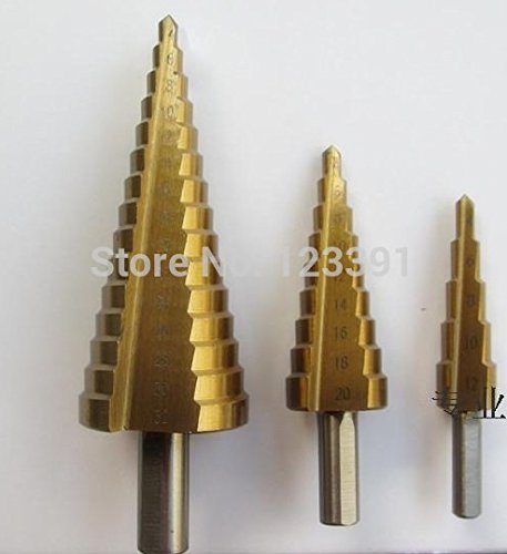 Generic 3pcs Triangle handle HSS Step Drill Bit Set core drill bit TIN Coated cone Step Drill Bit Set hole cutter