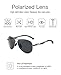 Shushu Jacob Men's Polarized Sunglasses UV400 Protection Vintage Aviator Black Lens Gunmetal Frame