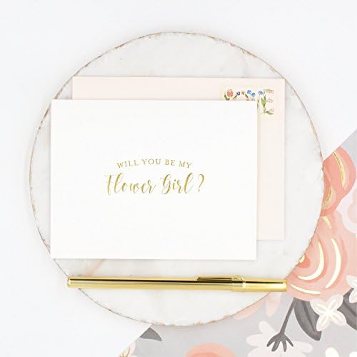 Will you be my Flower Girl Card - Flower Girl Proposal Card - Card for Flower Girl - Gold Foil