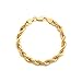Lifetime Jewelry Gold Chain Bracelets for Men and Women [ 7mm Rope Chain ] - Diamond Cut Gold Bracelet with Up to 20X More 24k Real Gold Plating Than Other Bracelets - Hypoallergenic 7 8 and 9 inches