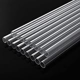 Ziqi 16PCS Polycarbonate Rigid Tubing, 12mm (12 inches) OD x 1mm Wall Thickness PETG Tube, 12.6 Inch Length Clear DIY Acrylic