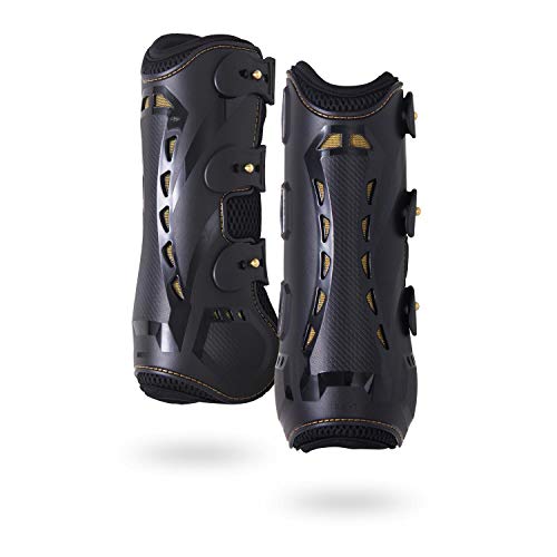 Horse Tendon Boots by Kavallerie: Pro-K 3D Air-Mesh Horse Boots, Showjumping, Horse Jumping Boots, Lightweight with Breathable Soft Padding for Less Sweat and Rubs [Black]