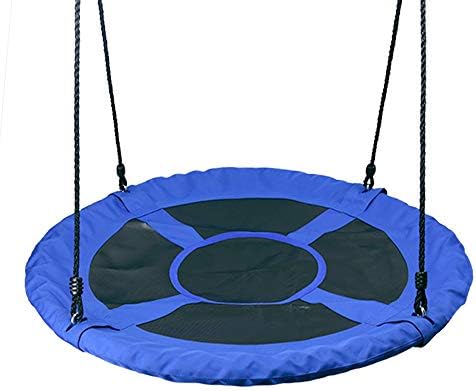 Gecheer ブランコ ハンモックチェアセット ツリースイングキット 円盤型ブランコ 耐候性素材 直径1m 子供大人用 取り付け簡単 ブルー 室内屋外二用途 携帯 卓抜 折り畳み式