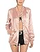 Just Quella Womens Classic Zip Up Satin Midi Bomber Jacket 8619