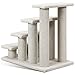 Tangkula Pet Stairs for Cats and Dogs, 4-Step Carpeted Ladder Ramp Cat Climber Cat Scratching Post, Multi-Step Dog Stairs for High Beds, Couch (Grayish White)