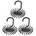 Z ZICOME 3 Pack Twirl Ties Rack Closet Organizer Tie Hanger Hook Headband Holder (Black)