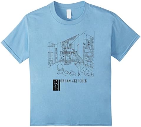 Kids Urban Sketcher T Shirt California Modern 6 Baby Blue