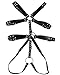 Mens Leather Full Body Chest Harness with Collar and Armbands Rivet Adjustable Buckle Straps Club Wear Costume