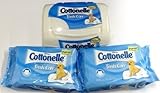 Cottonelle Flushable Cleansing Cloths, Fresh Care, 1 Dispenser 42 Ct, Plus 2 Refills 42 Count, Total 126 Wipes