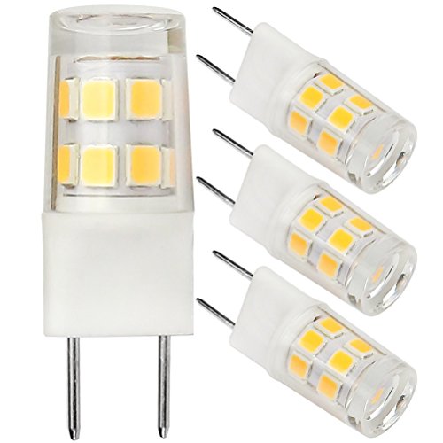 Kakanuo G8 LED Bulb Warm White 3000K 25W Equivalent Halogen Lamp Puck Lights, Under Counter Kitchen Lighting Non-Dimmable AC110V-130V(Pack of 4)