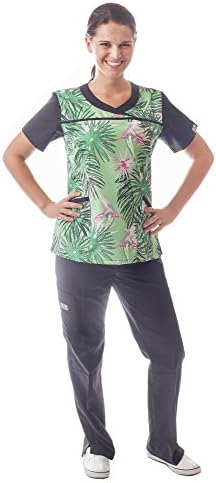 Dress A Med Womens Wrinkle Free Digital Safari Humming Birds Print XL 2 Piece Set