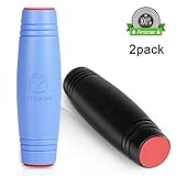 Amazing Desk Toy, Amoner Fidget Rolling Stick Easy to Flip Roll Made of Wood Desktop Hand Toy Anxiety Release for Office Home Party Class Bar( 2 Pack - Blue & Black )