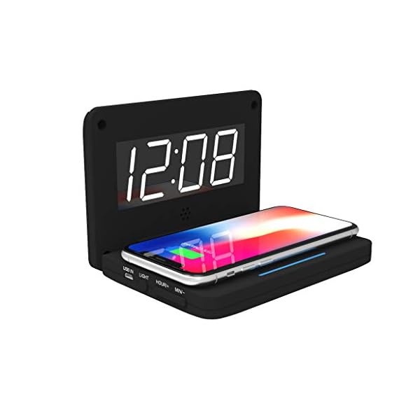 Boliaman Bedside Radio Alarm Clock With Usb Charger Bluetooth Speaker Qi Wireless Charging Dual Alarm Dimmable Led Display Black Priparax Com