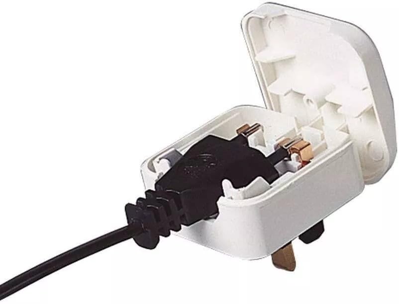 8Amp Fused 2 Pin Euro Plug To UK 3 Pin Mains European Converter Adapter - 2 Pack (White)