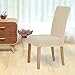 Deconovo Luxury Soft Stretchy Chair Protectors Wrinkle Resistant Short Dining Chair Covers for Kitchen Set of 4 Beige