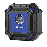 AOWIN Portable Air Compressor Pump,12V Auto Digital Tire Inflator by 100PSI with Pressure Gauge and Emergency Lights, 3 High-air Flow Nozzles and Adapters for Car Motorcycle Bicycle Basketball