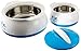 Milton Delish Insulated Thermo Hot Or Cold Casserole Serving Bowls With Stainless Steel Inner And Locking Lids (Set of 3), White With Blue