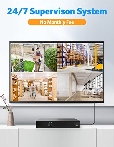 Wired Security Camera System, EZFIX 4pcs 2MP/1080P HD Outdoor Security Camera, Full-Color Night Vision, 8CH DVR CCTV Camera, IP66 Waterproof, Motion Detection, Instant Alert, Remote Access (No HDD)