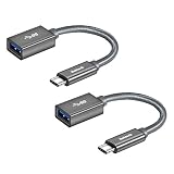 Nekteck USB-IF Certified(2-Pack) USB C to USB 3.0 Aluminum Adapter Thunderbolt 3 to USB A Female Cable Connector Support OTG Function, Compatible with 2018 MacBook Air/Pro, Galaxy Note 9 S9/ Gray