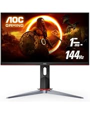 AOC 24G2 24" Frameless Gaming IPS Monitor, FHD 1080P, 1ms 144Hz, Freesync, HDMI/DP/VGA, Height Adjustable, 3-Year Zero Dead Pixel Guarantee,Black/Red