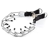 PetAZ Dog Pinch Collar Training Metal Gear Pets Prong Collar, with Quick Release Snap Buckle and Rubber Tips, Easy-On Training Adjustable Dog Collar for Medium Large Dogs [Style A]