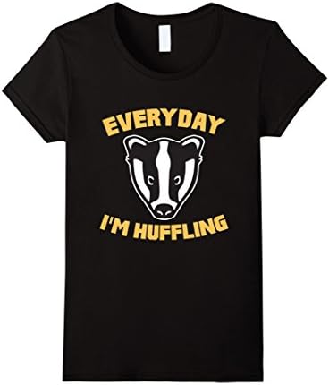 Womens Everyday I'm Huffling Huffle Badger Cute Funny Animal Graphic T-Shirt Small Black
