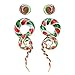 BodyJ4You 4PC Glass Ear Tapers Plugs 00G Candy Cane Swirl Teardrop Spiral Gauges Piercing Set