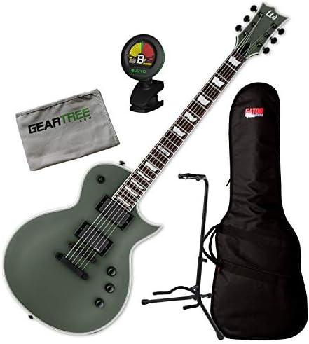 ESP LTD EC 401 Sage Green Satin Electric Guitar w/Bag, Stand, Cloth, Tuner, and