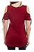 Harley-Davidson Women's Ridin Roses Embellished Cold Shoulder Top, Burgundy
