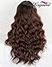 K'ryssma Dark Brown Wig Ombre Synthetic Wig with Dark Roots Long Wavy Brown Ombre Wigs for Women Full Machine Made Wig 22 inches