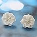 Clearance! Fashion Design Womens White Flower Shaped Ear Studs Earring Lovely Ear Jewellery Hypoallergenic Pearl Earrings (White)