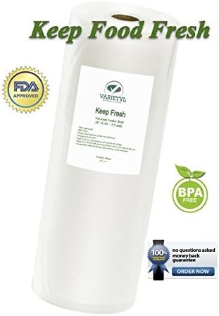 Food Sealer Vacuum Bags or Rolls. Large commercial grade 8" X 50' make your own size bags. Compatible with food saver and all champ style vacuum sealer machine.