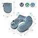 Inflatable Travel Pillow, Neck Pillow - Ergonomic, Patented & Best Adjustable Airplane, Auto, Bus, Train, Office Napping, Camping, Wheelchairs (Deep Blue-A) (Deep Blue-B)