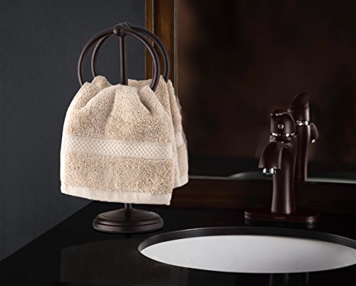AMG and Enchante Accessories Free Standing Fingertip Hand Towel Ring Holder Tree Rack, TT100001 ORB, Oil Rubbed Bronze