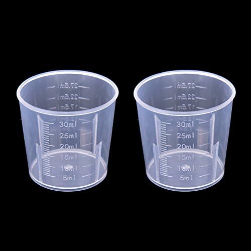 Measuring Jug, UxradG Plastic Graduated Beakers with Handle 20/30/50/100/250/300/500/1000ML, Measuring Beaker Kitchen Tool Supplies (250ML)(30ML)